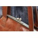 Maya Large Top Clip Tan Leather Handbag 